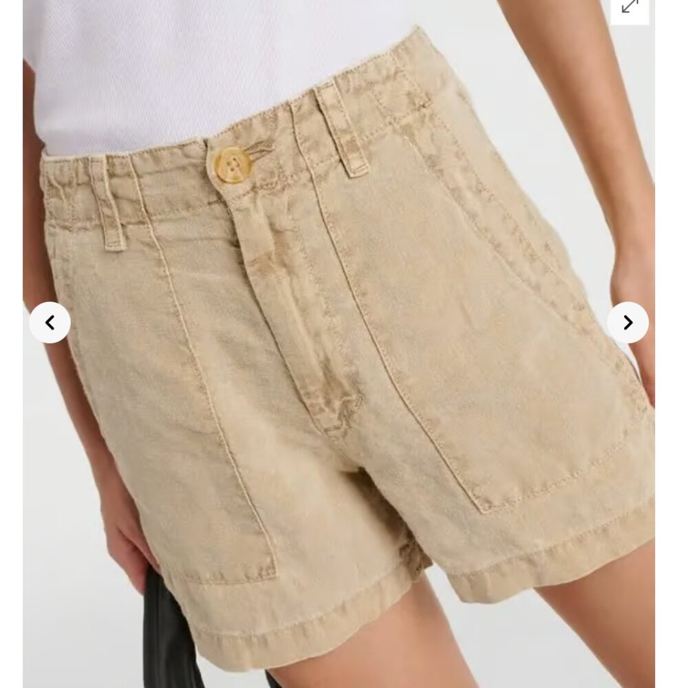 Anthropologie Velvet by Graham and Spencer Fallon Beige Linen Shorts sz 2 NWT - Picture 4 of 7